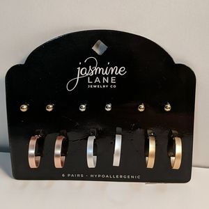 Jasmine Lane 6pk Earrings New